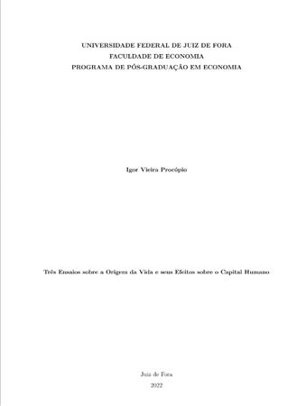 Trs ensaios sobre a origem [...]