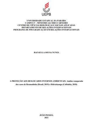 A prote��o aos deslocados in[...]