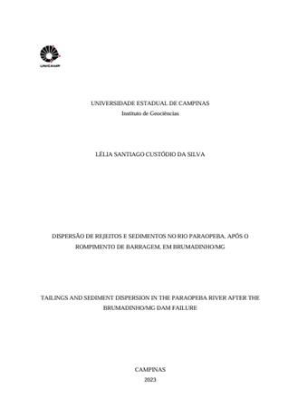 Dispers�o de rejeitos e sedi[...]