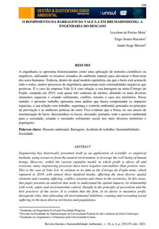 O ROMPIMENTO DA BARRAGEM DA [...]